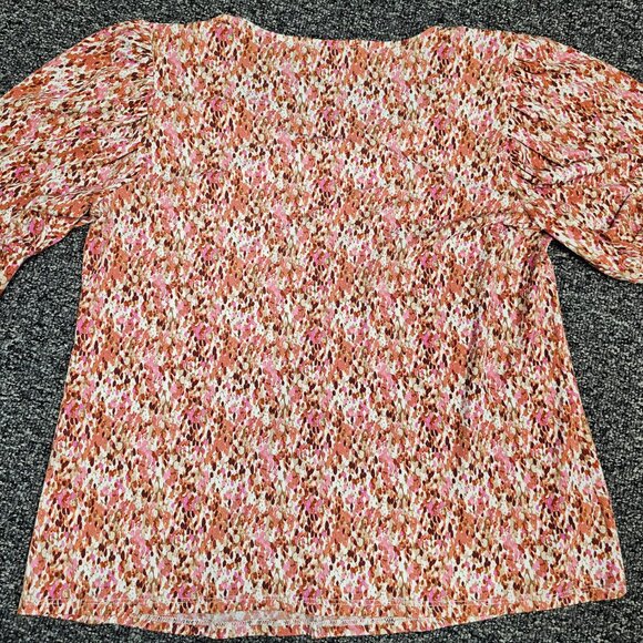 CeCe Pink and Orange Speckled Tee- Size L - Picture 3 of 3